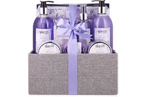 ‎BRUBAKER BRUBAKER Cosmetics Bade- und Dusch Set Lavendel Minze Duft - 12-teiliges Geschenkset in dekorativer Jute-Box