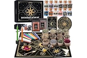 WYSPELL Large Witchcraft Kit 65 PCS - Witch Altar Starter Kit - Wiccan Supplies and Tools - Witchcraft Supplies Kit - Witch Set for Beginners Witchcraft Kit for Beginners - Witch Starter Kit Spell Kit