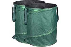 GardenMate Set di 2 Sacchi da Giardino Pop Up da 160 L – in Tessuto di Poliestere Oxford 600D – con Sostegno Integrato