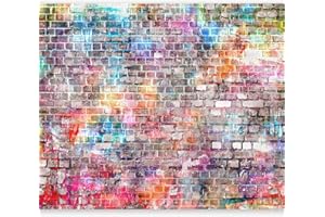 murando Fotomurales autoadhesivo Piedras 343x256 cm Papel Pintado Decoración de Pared Murales Pegatina decorativos adhesivos 3d moderna de Diseno Fotográfico - Ladrillo Colorido f-B-0131-a-a