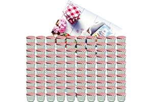 MamboCat Lot de 100 bocaux en verre avec couvercle TO 82 à carreaux Rouge 230 ml Livre de recettes de Diamant-Zucker (français non garanti)