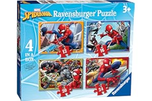 Ravensburger Marvel Spiderman 4 in Box (12, 16, 20, 24 Piece) Jigsaw Puzzles for Kids Age 3 Years Up for Kids