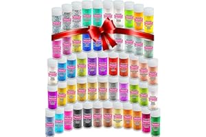 Ultra Sparkle Craft Glitter Shaker Box | 54 Ultra Fine Glitter Pots for Craft, 45 Colours Included, Christmas Crafts, Resin, Crafting, Art, Tumblers, Cosmetic, Slime, Ultrafine (0.2mm) - Hemway