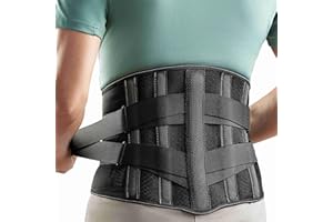 GINTRON Rückenstützgürtel Atmungsaktive Rückenbandage für Herren und Damen Rückengurt mit Abnehmbarem 3D Lendenpolster, Rückenstütze mit 5 Stützen zur Linderung von Rückenschmerzen