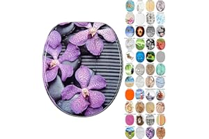 Sanilo Abattant WC, Grande sélection de lunettes de toilette, Finition de haute qualité, Charnières robustes, Fixation facile (Vanda)