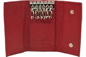Ashford Ridge Real Leather Key Case Holder Card Wallet in 6 Colours Black Red Tan and Brown
