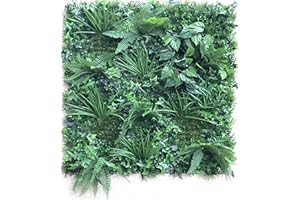 Fauxliage Landscaping SALE Evergreen Artificial Living Wall Panels | Rain Forset- Home Garden Wall Decoration| Indoor and Outdoor Decor | Gives Natural Look to your Garden - 1m x 1m