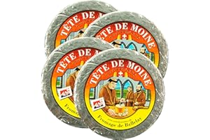 S.MILE GMBH Food-United TETE DE MOINE AOC-AOP Schweizer Mönchskopf-Käse-Laib 4x 800g Swiss-Girolle Monks-Head-Cheese Berner Jura Halb-Fester-Schnittkäse blumig-würzig original g.U. Siegel
