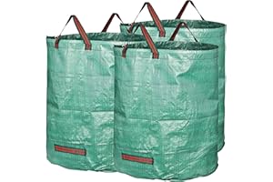 GardenMate 3X 272l Gartensack Laubsack Gartenabfallsack stabil - Gartensäcke für Gartenabfälle - Laubsäcke Rasenschnitt - Grünschnittsäcke faltbar, groß, robust aus Polypropylen-Gewebe 150GSM