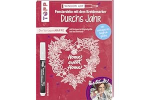 Vorlagenmappe Fensterdeko mit dem Kreidemarker - Durchs Jahr mit Bine Brändle. Inkl. Original Kreidemarker von Kreul: 7 Vorlagenbögen mit Motiven in ... Motive als Download (Vorlagenmappen)