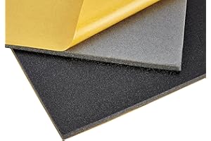 baytronic DSM Dämmschaummatte, selbstklebend in verschiedenen Größen (500x500x10mm) Schwarz