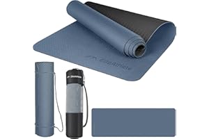 ‎ELITEATHLETE EliteAthlete Yoga Mat – Sports Mat – Fitness Mat – Gymnastics Mat Padded & Non-Slip for Fitness, Pilates – Yoga Mat – 183 cm x 61 cm x 0.6 cm – Training Mat including Transport strap and bag