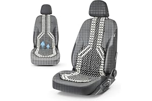 CarComfort Coussin de siège en Perles de Bois, Coussin de siège en Billes de Bois, Massage Coussin de siège de Voiture Universel Noir/Blanc 13551