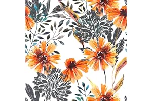 ReWallpaper Papel Pintado Pared Flores Acuarela Papel Tapiz Hojas Tropicales Papel Pintado Margaritas Amarillo Blanco Gris Papel Adhesivo Para Muebles Pared Dormitorio Baño Armarios 44.5cm x 3m