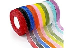 ZADAWERK® Cinta organza - 12 mm x 45 m -10 rollo - decoración