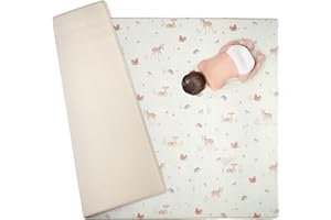 BUBZI CO Tappetino da gioco per bambini in schiuma per neonati, Regali per la doccia del neonate bambino e bambina Non tossico Pieghevole Per la ginnastica del bimbo Impermeabile 2m x 1,41m