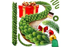 KESSER® Weihnachtsgirlande 2,7m lang | dicht – Naturgetreues Tannengrün - wie echt - IP 44 Outdoor & Indoor Girlande - Treppen, Tür, Balkon, Weihnachtsdeko + Tasche - Dunkelgrün