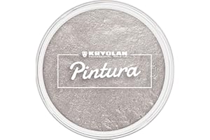 ‎KRYOLAN Kryolan Pintura Water Color Schminke 25ml, Farbe: Silver, Waschbar, Vegan, ohne Parfüm, ohne Parabene, Glutenfrei - ideal für Kinder, Party, Karneval, Fasching & Halloween