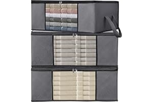 ALPOONS® - Aufbewahrungstasche klein (35 L 3 er) aus 150 GSM atmungsaktiver Vliesstoff extra dick für unterbett aufbewahrung. Aufbewahrungstasche für Bettdecken, die für Ordnung sorgt im Kleiderchaos.