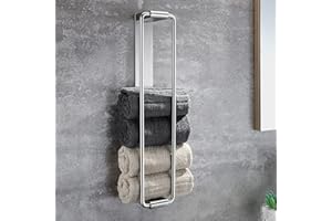 OETAMS Portasciugamani per Ospiti Porta Asciugamani Bagno Adesivo Porta Salviette da Parete 40cm Acciaio Inox Argento