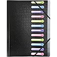 Exacompta - Ref 55981E - Opak Multipart File With Internal Pocket - 240 x 320mm in Size, Suitable for A4 Documents, 12 Tabbed Sections, PP Cover with Tabs - Black
