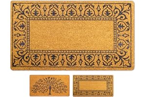 LUA VIKA Kokosowe wycieraczka, antypoślizgowa mata kokosowa, mata powitalna z gumowym spodem PCV, antybakteryjny łapacz brudu, trwałe włókna naturalne 100% kokos, mata zatrzymująca brud do drzwi wejściowych 40x70 (Classic)