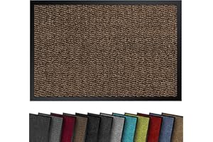comflor Hochwertige Fußmatte Braun-Schwarz 60x90 groß für Innen & Außen - Schmutzfangmatte rutschfest, waschbar & wetterfest - Fussmatte für Eingangsbereich & Aussenbereich - Läufer Flur dünn