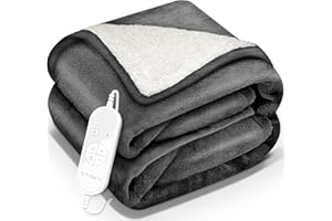 sinnlein® Heizdecke mit Abschaltautomatik 180 x 130 cm | Elektrische Wärmedecke mit 9 Temperaturstufen | Kuscheldecke Bett, Sofa | Decke elektrisch mit Timer Digitalanzeige