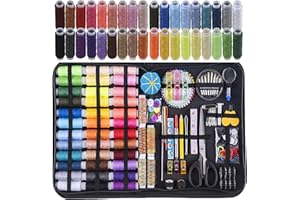INSCRAFT Sewing Kit, 182 Pcs Sewing Accessories, with 38 XL Sewing Thread Spools, Suitable for Adults, Beginner, Emergency, DIY and Home Button Repair, Travel Needle and Thread Kit