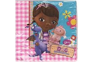 Unique Party Amscan 33 cm 2-Ply Doc Mcstuffins Paper Napkins Party Accessory, Pack of 20