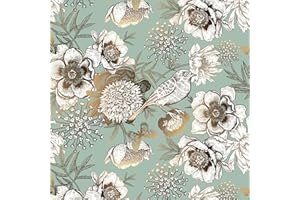 xupingjiti Papel pintado autoadhesivo con flores, hojas de acuarela y flores, papel de pared, lámina autoadhesiva, vintage, lámina decorativa para muebles, lámina adhesiva de vinilo de PVC