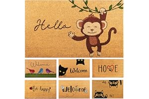 AMARU DOOR MATS Felpudo Mono de Fibra Coco - 70x40cm - Felpudos Antideslizantes - Felpudos Originales para la Entrada a Casa, Pasillos, Puertas de Exterior - Accesorios para el Hogar - Material Resistente