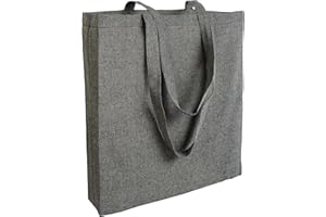 MIRAMAI Borsa Shopper in Cotone Riciclato Eco Friendly Green Ecologico Resistente con Soffietto alla Base e Manici Lunghi Dim. 42x38x10cm, Tote Bag Tela Tessuto Borse Spesa Shopping Stoffa