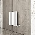 Radiator Horizontal Vertical Designer Flat Panel Central Heating Radiator 600mm Height (600x408mm Single, White)