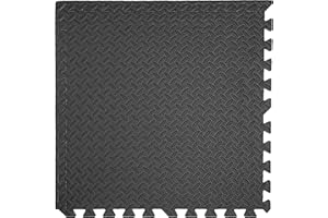 Exersci Premium 12mm Thick Flooring Mat, (Leaf Pattern), Jigsaw Interlocking Exercise Mats, EVA Foam Gym Floor Tiles, Non Slip, Water Proof, For Home Workout, Yoga Matting, Pilates, Garage, Fitness, MMA, Kids Baby Playroom, 61 x 61cm