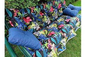 JACKKISSEN Sitzauflage Für Gartenbank | 4-TLG-Kissenset-Fuer-Schaukel | Auflagen Für Bänke | Gartenbank Auflagen | Auflage für Hollywoodschaukel Gartenbank 175cm (Gujana)