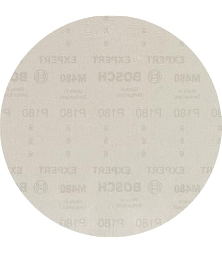 Lot De 50 Abrasifs Réticulés Bosch EXPERT M480 Grain 120 - 115x107mm Pour Ponceuse Excentrique, Réduction Poussière - 14