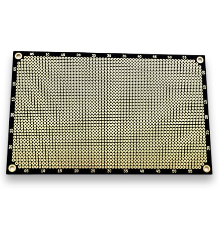 Produktbild von 2er-Pack Lochrasterplatine – 15×20 Cm, FR4 Fiberglas, 1,0 Mm Bohrungen, 2,54 Mm Raster, Einseitig