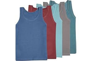 SGS 5er Pack Unterhemden Jungen Baumwolle - Hochwertige Unterwäsche Für Jungen, Atmungsaktive Unterhemd Kinder, Weiche und Bequeme Basic Shirts Für Alltag und Sport, Größe 98-164