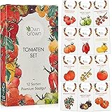 Tomaten Samen Set mit 12 Sorten Tomatensamen für Garten und Balkon: Premium Tomaten Anzuchtset – Köstliche, bunte und alte To