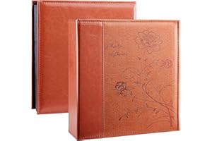 Miaikoe Photo Album 6x4 1000 Photos Slip in, Extra Large Capacity Leather Cover Wedding Family Picture Albums Holds 1000 Horizontal and Vertical 10x15cm Landscape Photos(Brown)