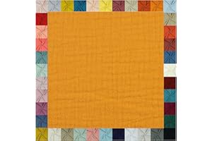 TEXTILQUALITY Hochwertiger Musselin Stoff Meterware - weicher Baumwollstoff für Kleid Baby Decke Tuch Tagesdecke Bettwäsche ÖkoTex Double Gauze uni Baumwollstoffe Dekostoff Stoffe zum Nähen Meterware 0,5m orange