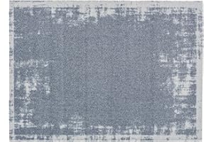 ASTRA Rutschfester Teppich Wohnzimmer - Miabella Fußmatte innen - Küche Läufer Flur Schmutzfangmatte - Sauberlauf waschbar 50x70cm Uni Bordüre grau