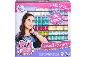 Cool Maker Kumi Creator Sunset + Jewels - Set de Recambio para Usar con el Estudio 2 en 1 Kumi Kreator para trenzar Pulseras y Collares, a Partir de 8 años