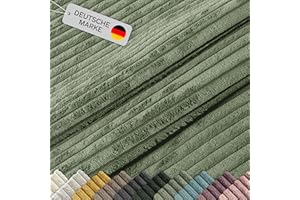 Lycce Cordstoff Meterware | 35.000 Scheuertouren | Tierfreundlich & kratzresistent | 1 lfm x 1,40 m breiter Polsterstoff für Möbel, Kissenbezüge und andere DIY Projekte | 360 g/m² | salbei