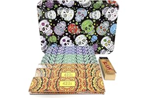 REDS GLOBAL Reds Day of the Dead Mini Tray with 9 Pack and 1 Filter Tips KS Slim Papers