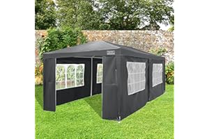 Gazebo 3m x 6m in Grey by Garden Universe Steel Frame Marquee Canopy Party Tent GAZ04-Grey-Amz (We do not ship to CI or IOW.)