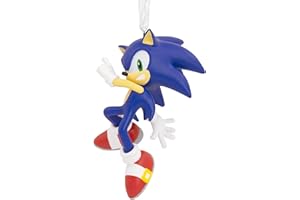 Hallmark Sonic the Hedgehog wisząca ozdoba, retro dekoracja drzewka do gier, wisząca ozdoba z żywicy, świąteczna ozdoba wisząca, prezenty na Boże Narodzenie