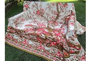 Pago Poco Telo Arredo Copritutto Matrimoniale Disegno FIORATO E FARFALLE STILE ETNICO GEOMETRICO 100% Cotone ...Misura:250X260