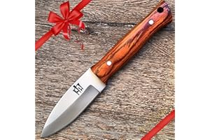 Hobby Hut HH-320 Coltello da Caccia Fatto a Mano su Misura con Fodero, Lama Fissa Buschraft Coltello Full Tang Progettato per Il Campeggio e la Sopravvivenza